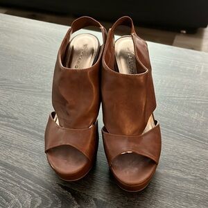 Madden Girl Cognac Wedge Shoes